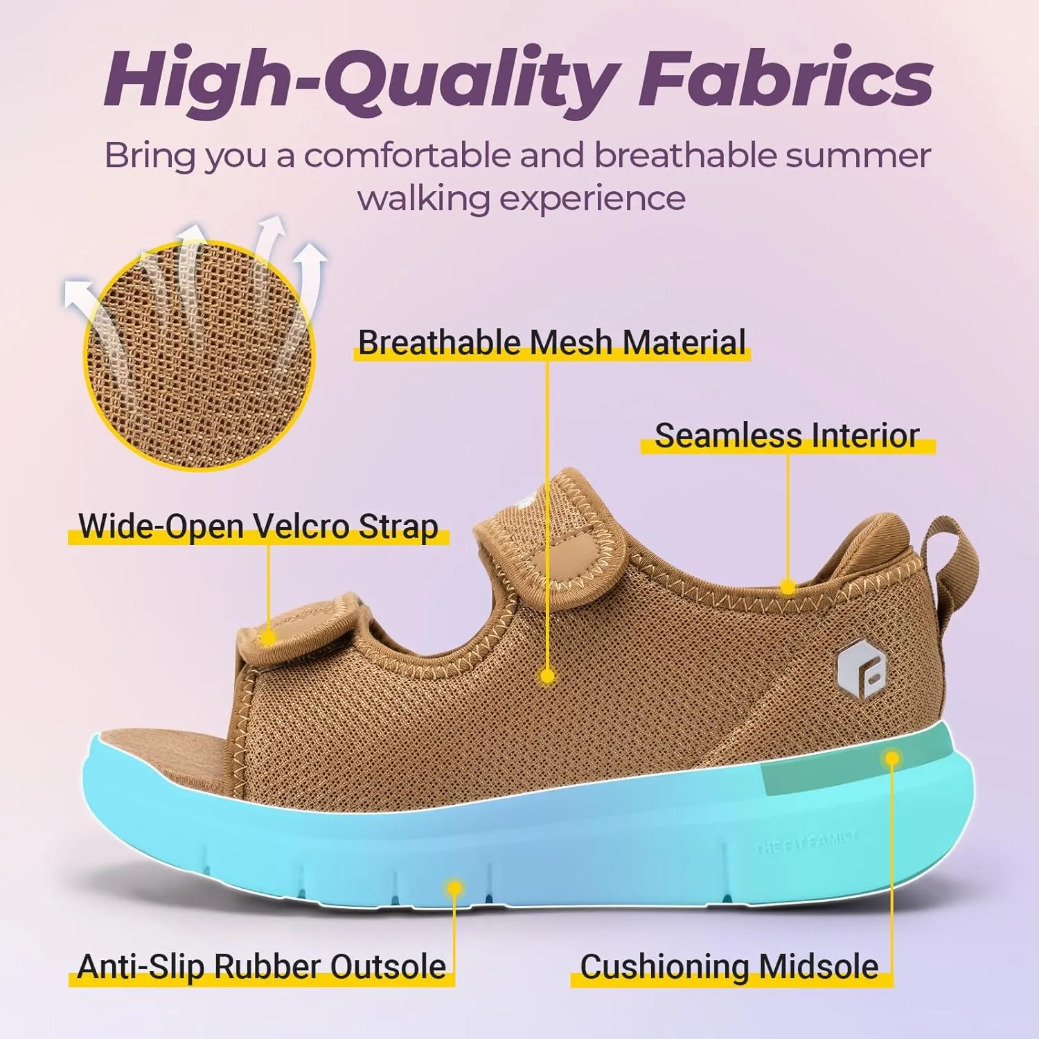FitVille Diabetic Sandals for Women Wide Width with Arch Support, Adjustable Dual Straps Wide Sandals for Women