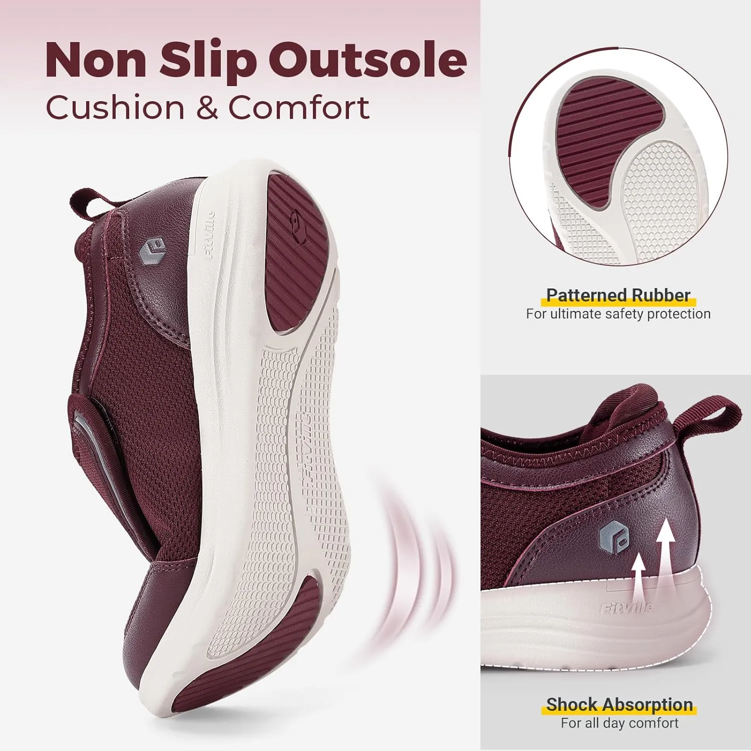 FitVille Diabetic Shoes for Women Wide Width with Arch Support, Fully Adjustable Straps Extra Wide Shoes for Women