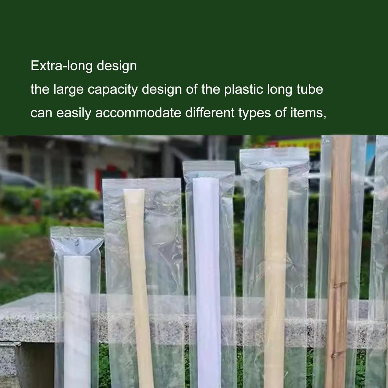 Flat Open 14x47 Inch (20-Pack) Extra Long Plastic Sleeves, Narrow Poster Bags, Plastic Blueprint Bags Waterproof Tube for Storage Clear