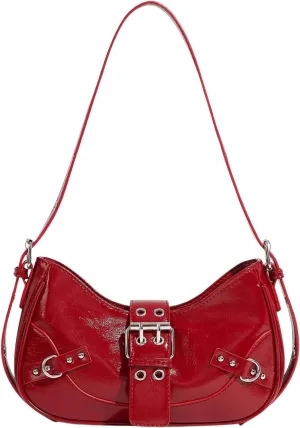 Floerns Women's Y2k Shoulder Bag Rivet Adjustable Straps Hobo Bag Punk Crossbody Purse