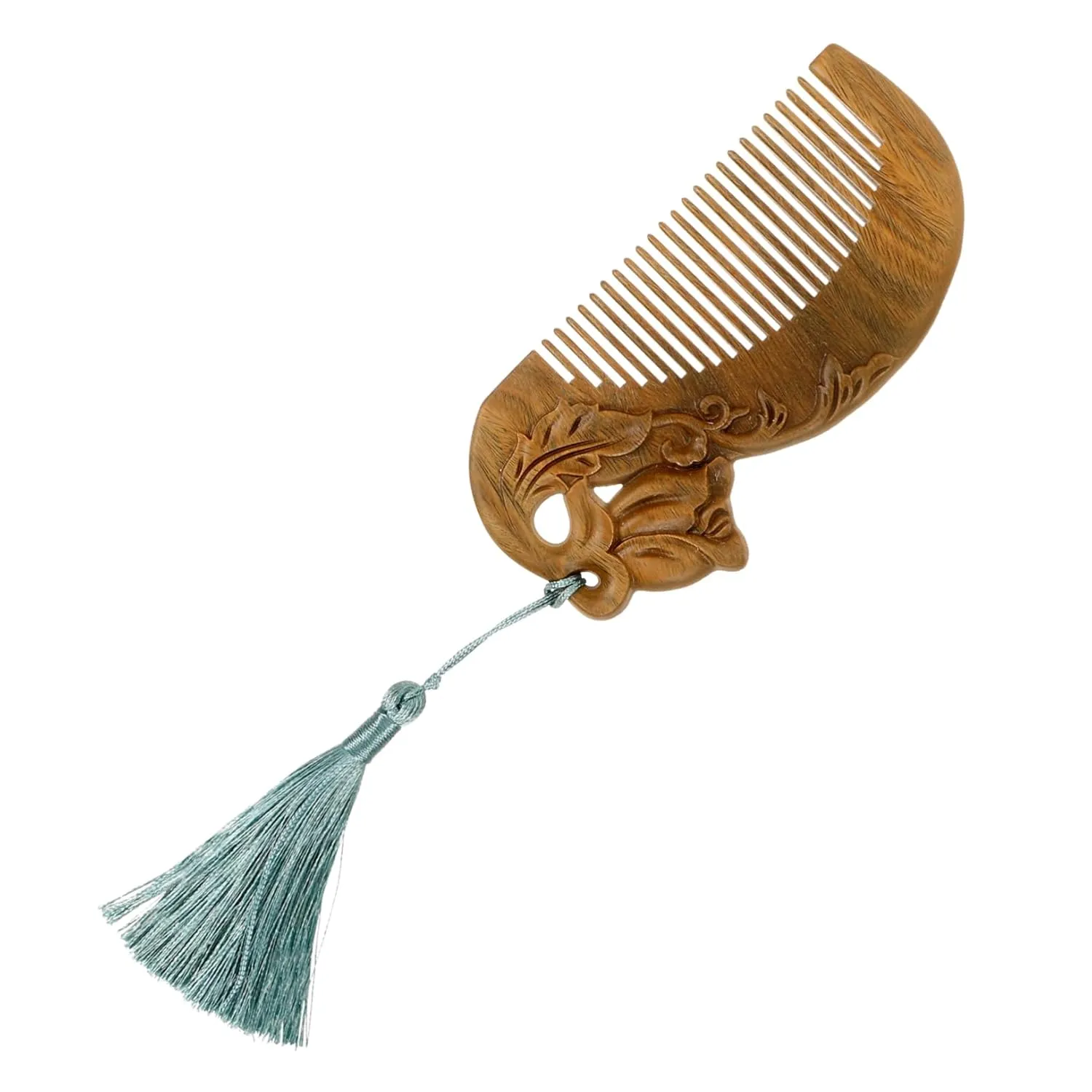 Flower Pattern Carving Scalp Massage Comb Hair Styling Tool for Relaxation and Healthy Blood Flow Durable Comb for Home and Travel Use