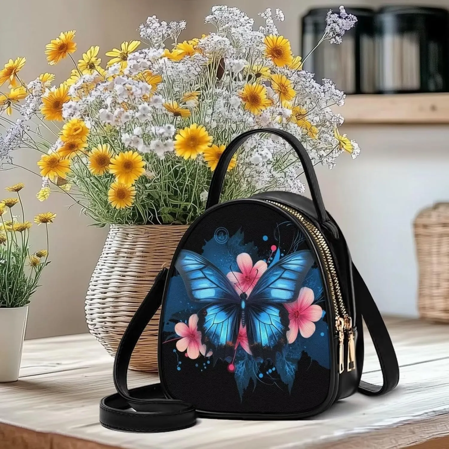 FOR U DESIGNS Mini Crossbody Bags for Women Cute Shoulder Handbag with Zipper Leather Satchel Purse for Work Travel