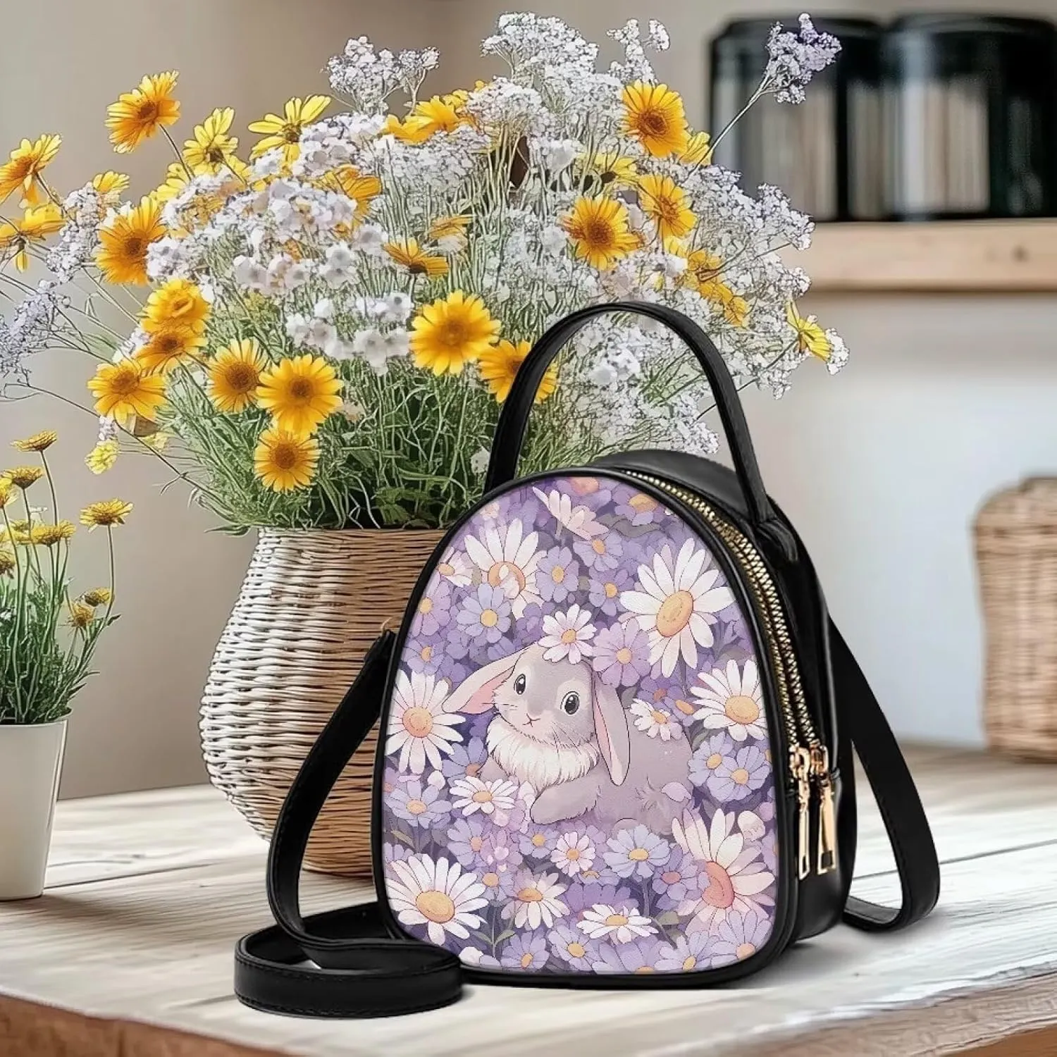 FOR U DESIGNS Mini Crossbody Bags for Women Cute Shoulder Handbag with Zipper Leather Satchel Purse for Work Travel