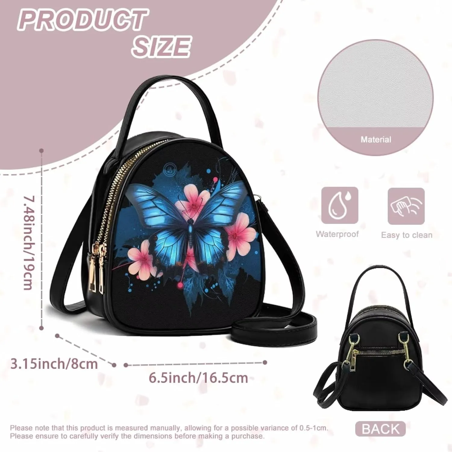 FOR U DESIGNS Mini Crossbody Bags for Women Cute Shoulder Handbag with Zipper Leather Satchel Purse for Work Travel