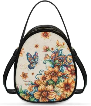 FOR U DESIGNS Mini Crossbody Bags for Women Cute Shoulder Handbag with Zipper Leather Satchel Purse for Work Travel