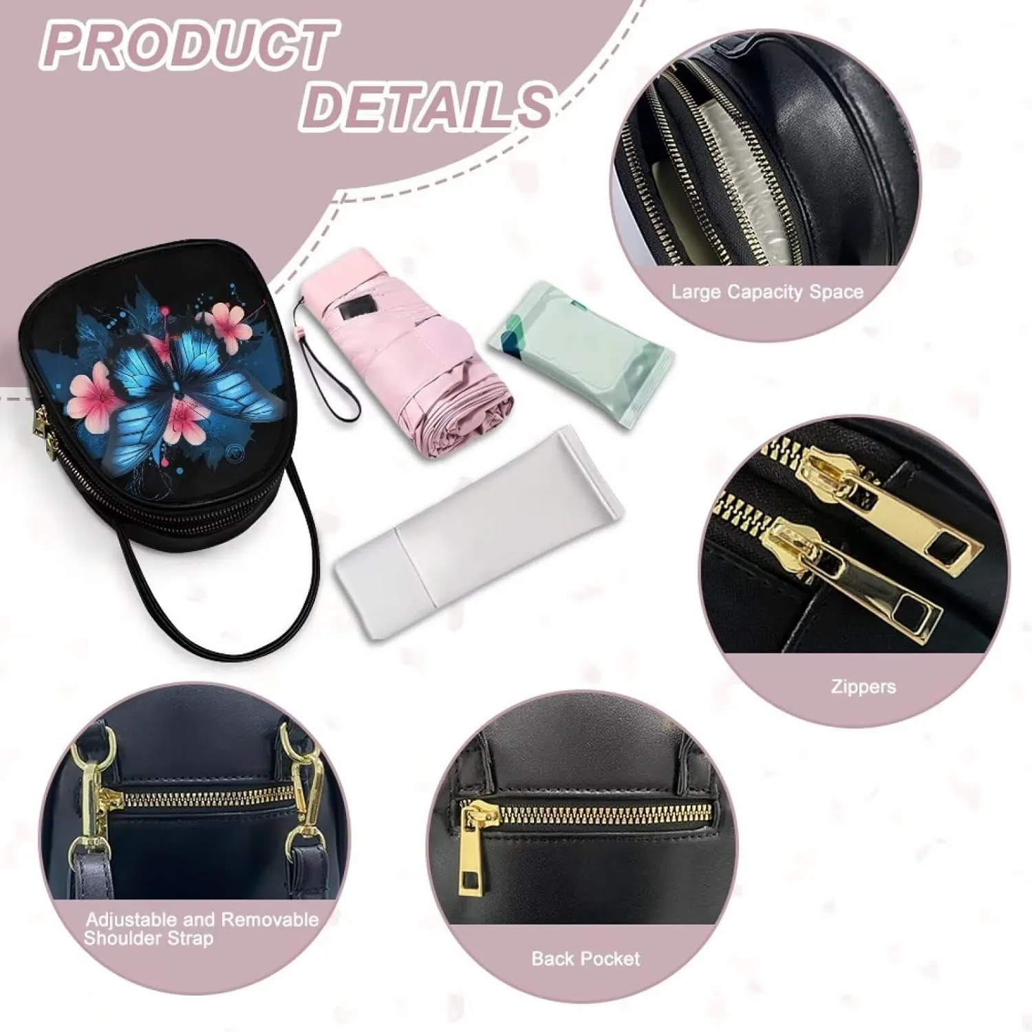 FOR U DESIGNS Mini Crossbody Bags for Women Cute Shoulder Handbag with Zipper Leather Satchel Purse for Work Travel
