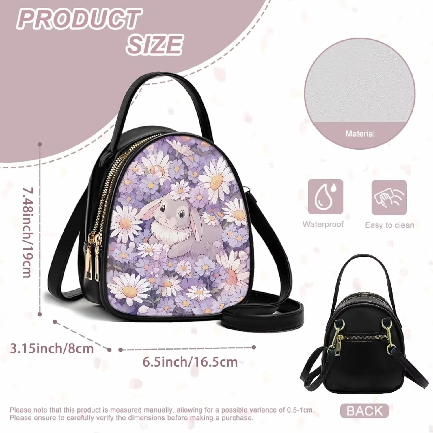 FOR U DESIGNS Mini Crossbody Bags for Women Cute Shoulder Handbag with Zipper Leather Satchel Purse for Work Travel