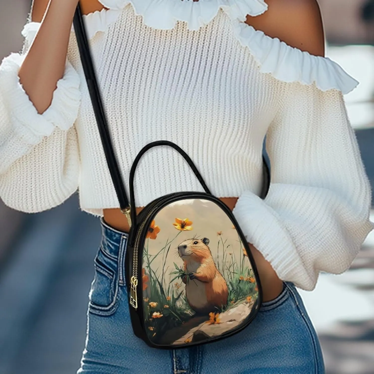 FOR U DESIGNS Mini Crossbody Bags for Women Leather Hobo Bag Top Handle Phone Purse Ladies Trendy Satchel Shoulder Bag