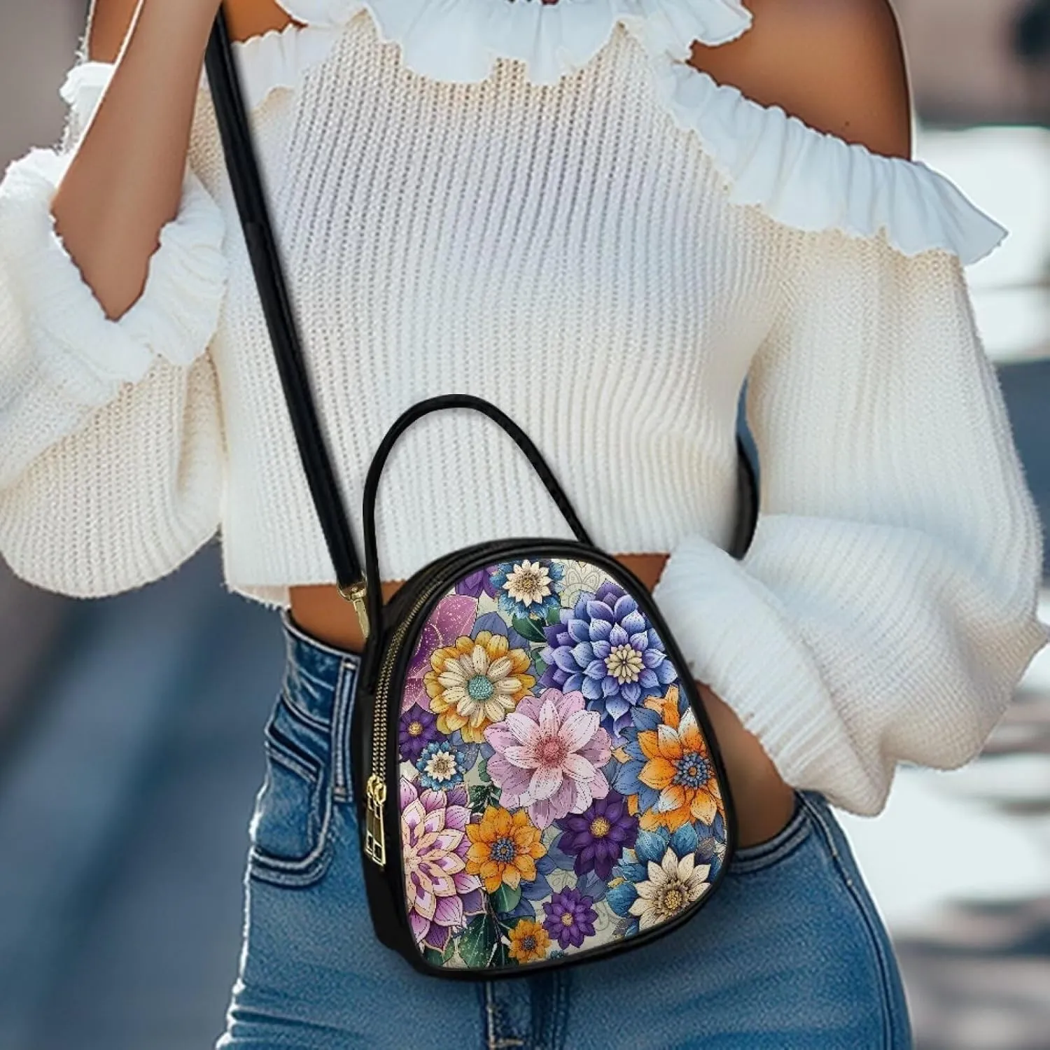 FOR U DESIGNS Women Small Shoulder Bag Mini Purse Womens Crossbody Clutch Purses Cute Tote Bag for Work with Zipper