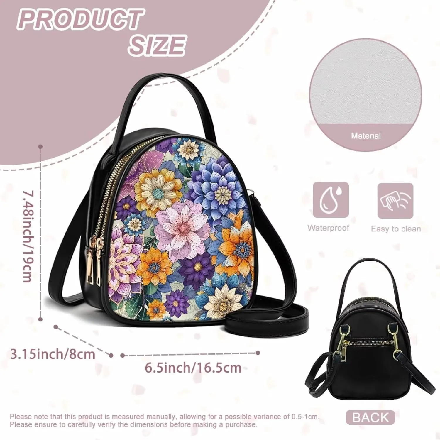 FOR U DESIGNS Women Small Shoulder Bag Mini Purse Womens Crossbody Clutch Purses Cute Tote Bag for Work with Zipper