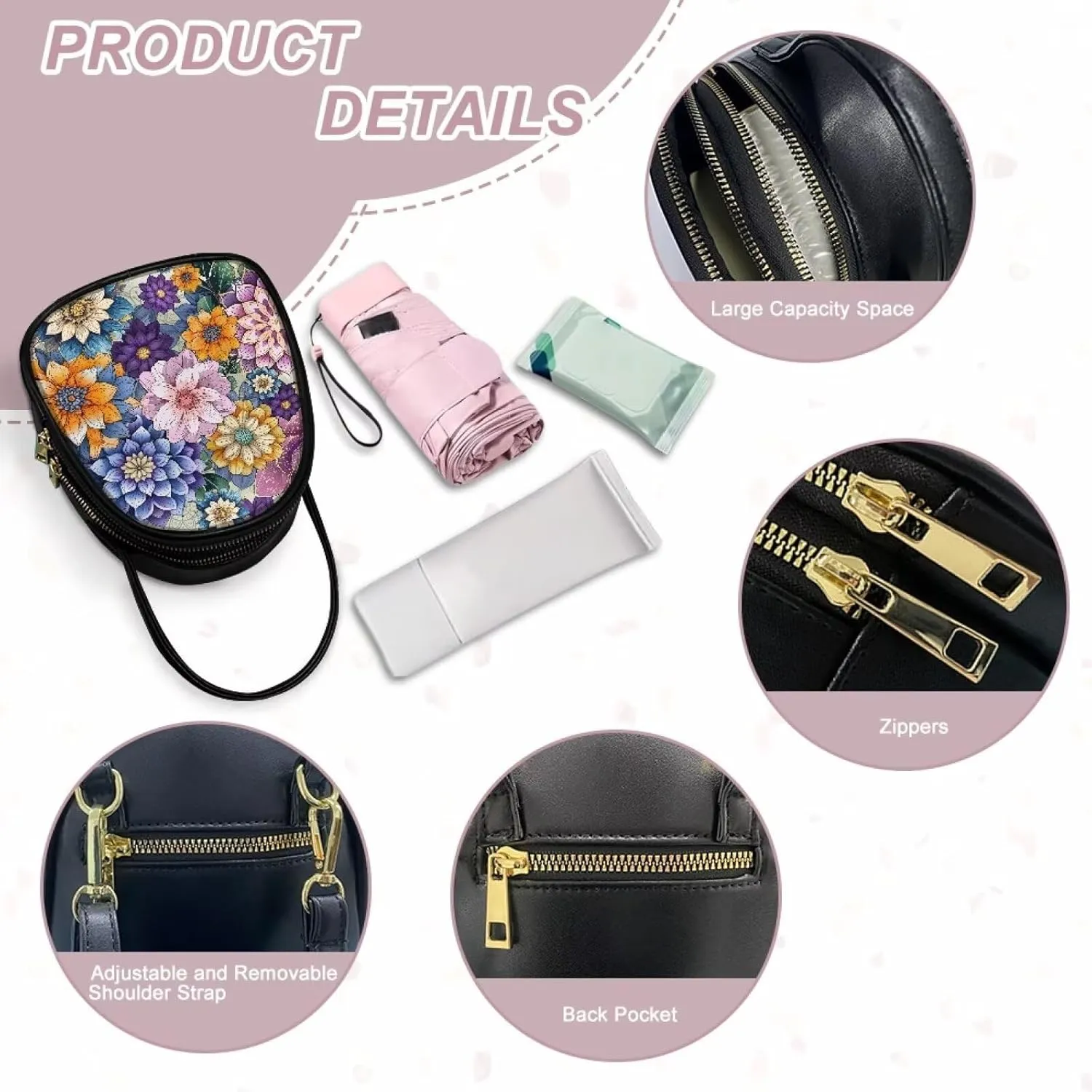 FOR U DESIGNS Women Small Shoulder Bag Mini Purse Womens Crossbody Clutch Purses Cute Tote Bag for Work with Zipper