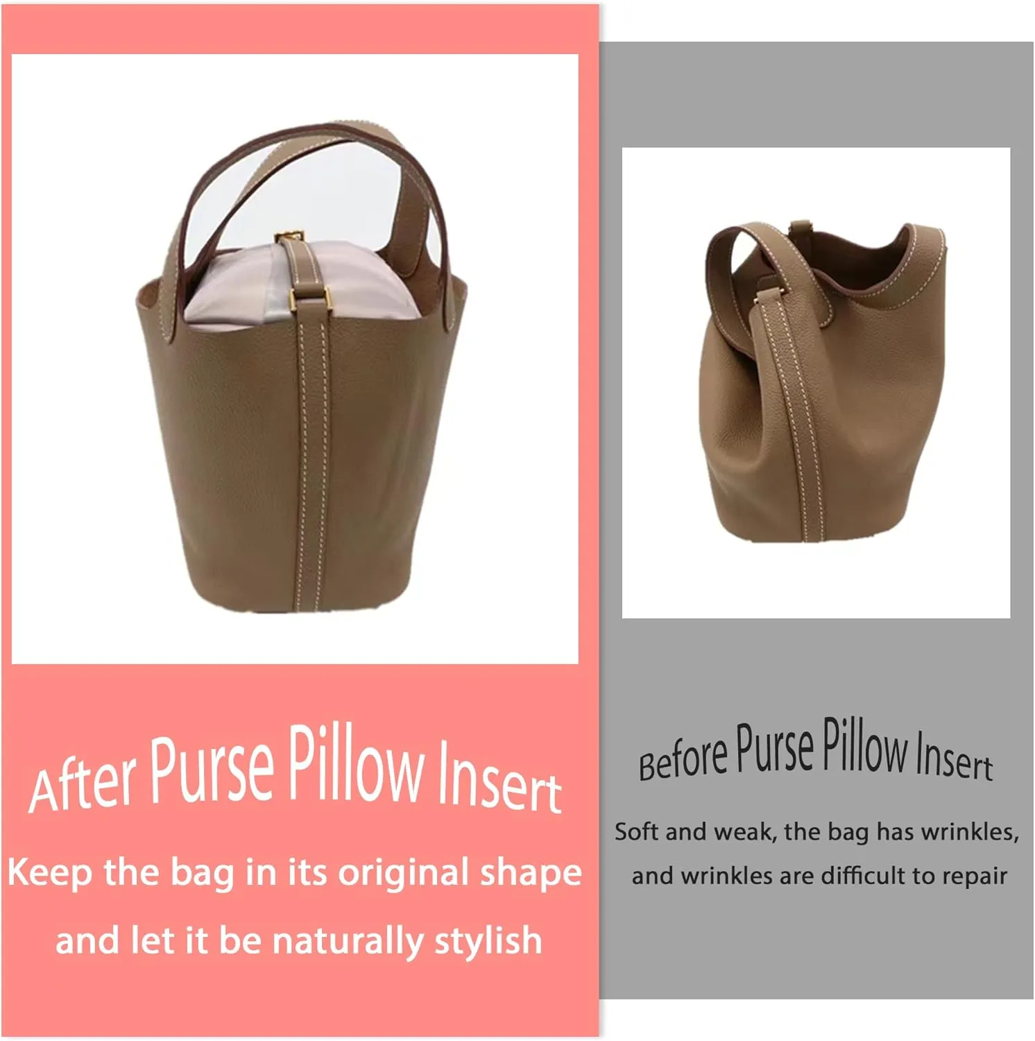 FOTN Purse Pillow inserts to keep shape - Purse Shapers for Storage to Maintain 1:1 Replica Shape- Purse Stuffing and Bag shaper - Satin Handbag Filler for Birkin 20/25/30/35/40/45 (Birkin-25)