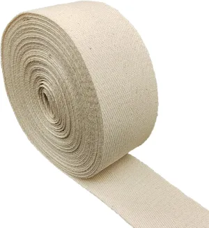 FUNORNAM 2Inch Wide Herringbone Cotton Rug Seam Ribbon Webbing Carpet Binding Trim Twill Tape for DIY Craft Sewing, Handle Cloth Bag, Handbag Tote-Purse 10Yards (Natural)