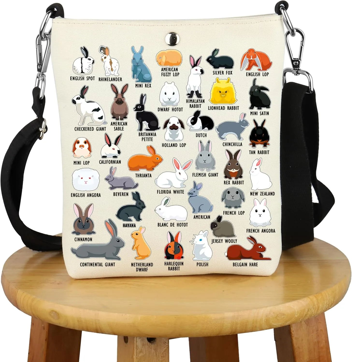 G2TUP Bunny Lover Crossbody Bag - Rabbit Fan Gift Type of Rabbits Travel Bag