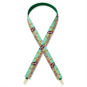 Game Day Crossbody Wide Shoulder Straps Beaded Football Handbag Straps Replacement Belts for Women Purse Bag (Style A)
