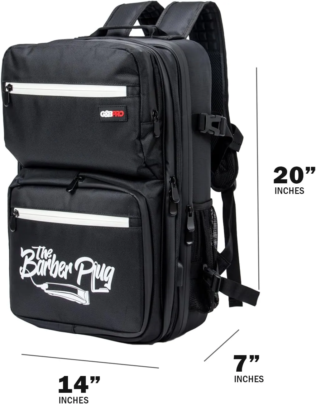 G&BPRO Full Size Backpack with Extending Tray System | All-in-one Mobile Workstation Travel Bag (The Barber Plug Limited Edition)