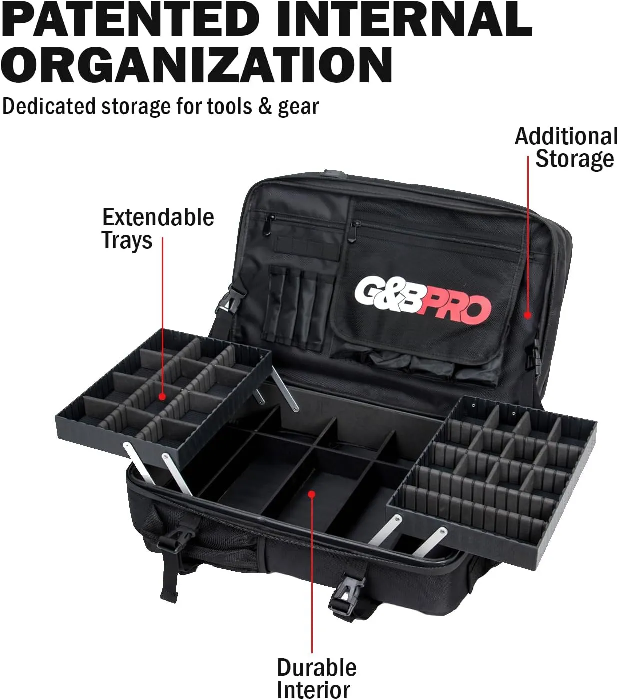 G&BPRO Full Size Backpack with Extending Tray System | All-in-one Mobile Workstation Travel Bag (The Barber Plug Limited Edition)