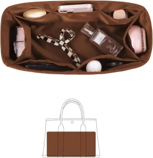 Garden Party 36 Insert, Tote Bag Organizer Compatible with Hermes Garden Bags, Silk Smooth Tote Bag Insert with Multiple Pockets for Storage (Gold, GP36)