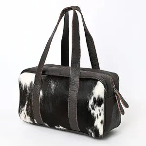 Genuine Cowhide & Hairon Leather Duffle Bag - Premium Travel Bag with Adjustable Straps & Spacious Compartments