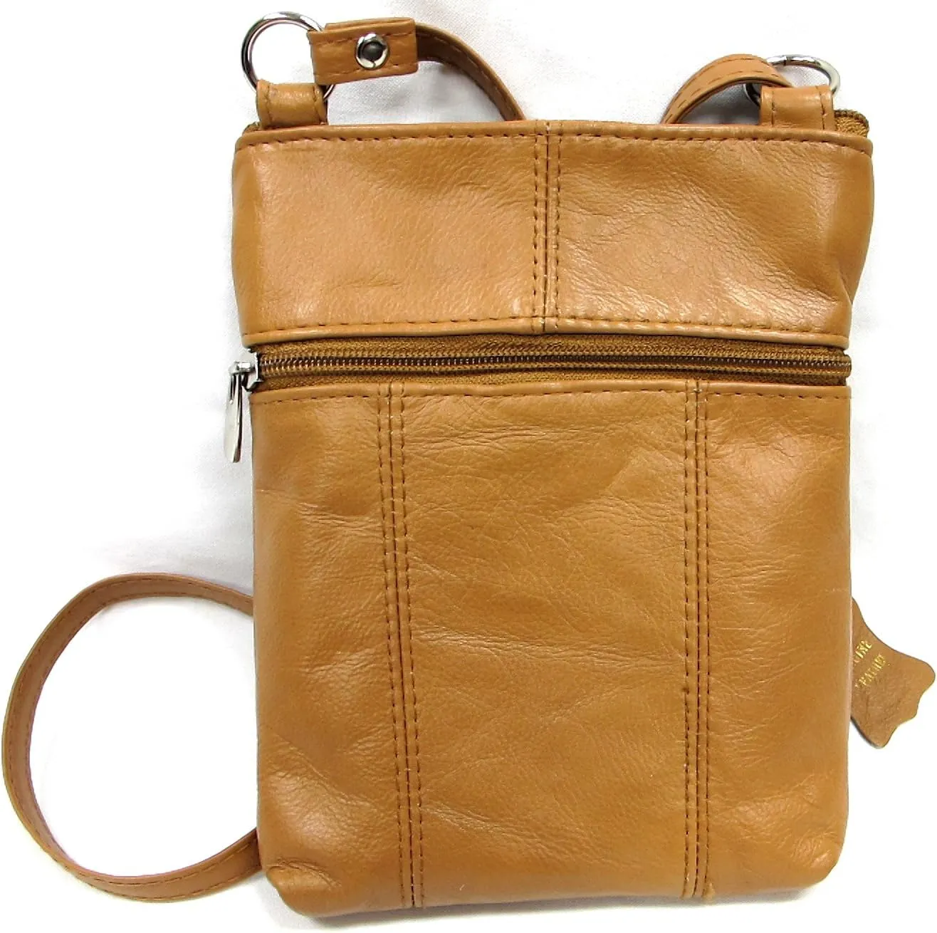 Genuine Leather Cross Body Purse 5 Pocket with Organizer
