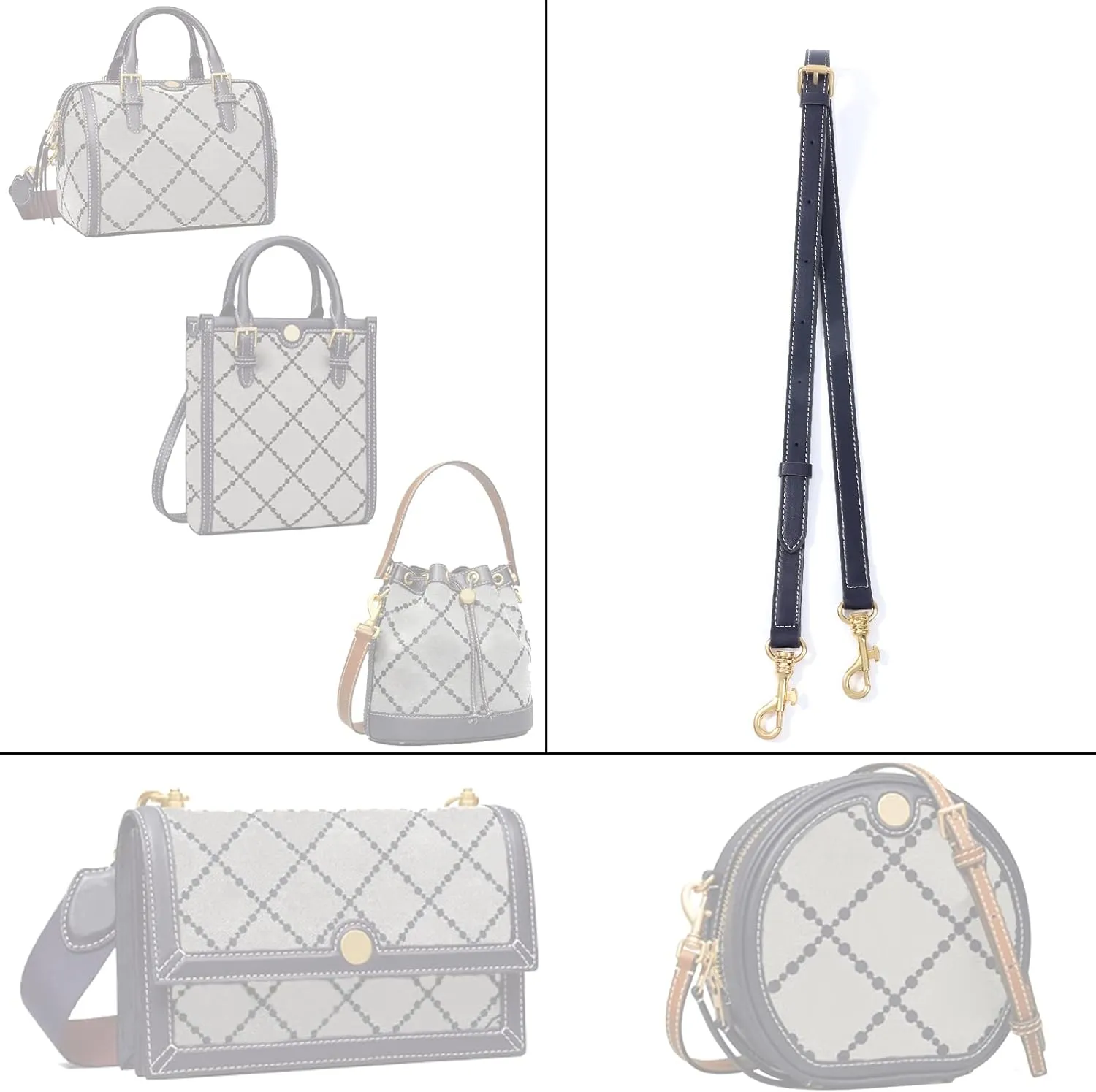 Genuine Leather Crossbody Replacement Adjustable Shoulder Straps for Boston,Bucket,Mini tote,purses,handbags