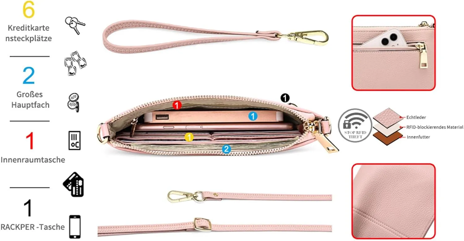Genuine Leather Small Crossbody bags for Women mini Shoulder Bags Handbags Purses Wallet