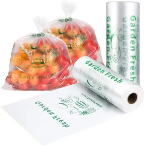 Geyoga 1000 Pcs Plastic Produce Bags Narrow Profile Bags 10 x 15 Inches Clear HDPE Produce Handbags for Grocery Food Vegetable Storage, 2 Rolls