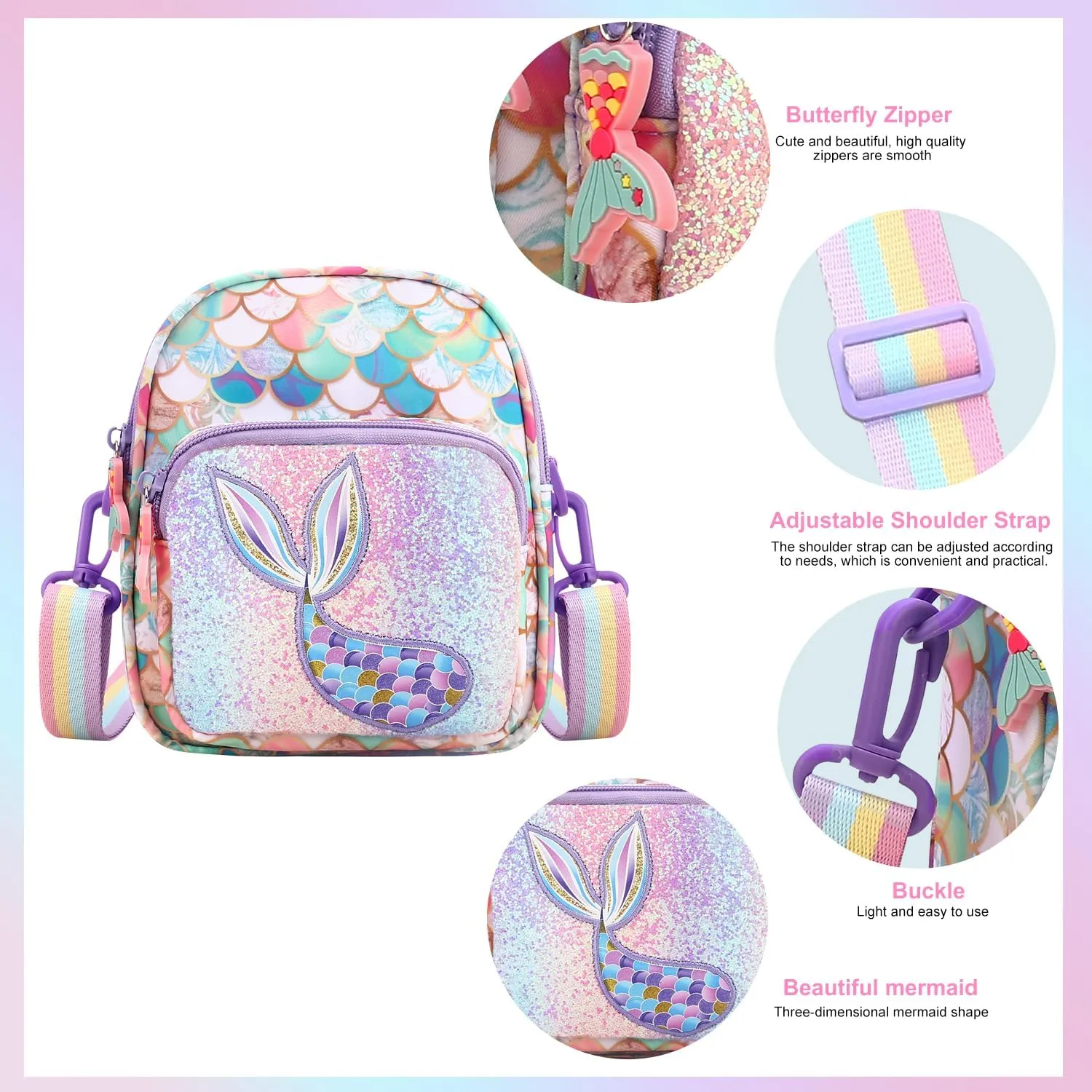 Girls Purses for Kids Age 3-12 - Kid Crossbody Bag Teen Little Girls for Gifts