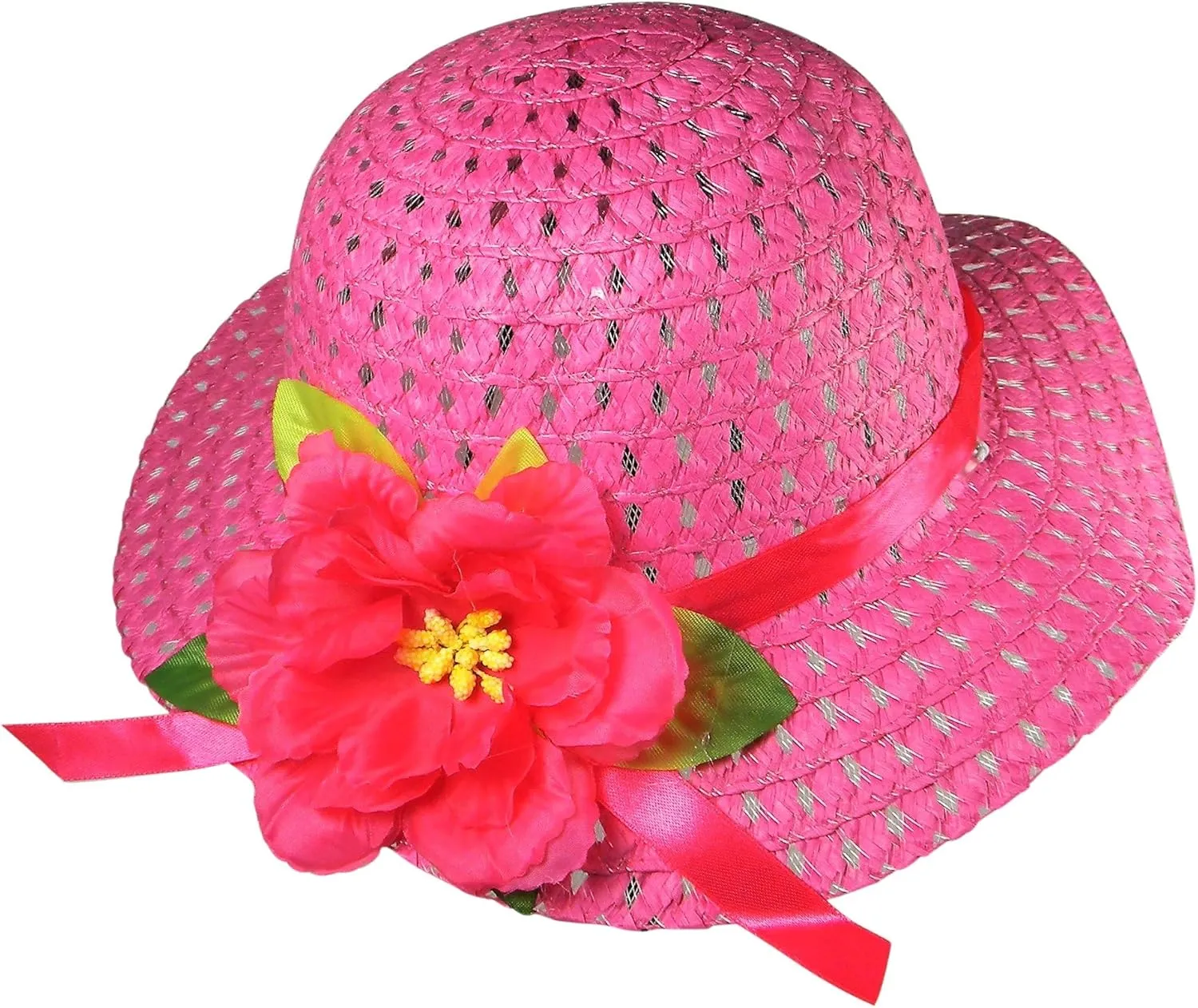 Girls Tea Party Dress Up Play Set with Sun Hat, Purse, and White Gloves