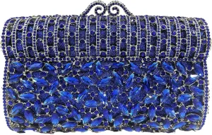 Glitter Women Rhinestone Clutch Box Crystal Evening Bag Elegant Shoulder Purse for Wedding Party Prom