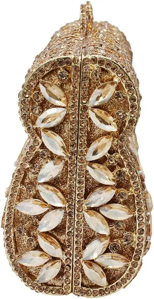 Glitter Women Rhinestone Clutch Box Crystal Evening Bag Elegant Shoulder Purse for Wedding Party Prom