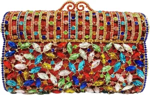Glitter Women Rhinestone Clutch Box Crystal Evening Bag Elegant Shoulder Purse for Wedding Party Prom