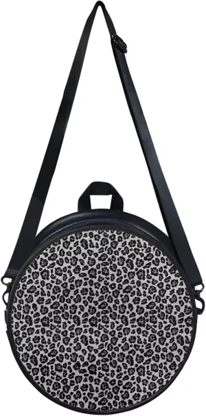 Gomyblomy Girls Womens Shoulder Handbag Casual Round Purse Zipper PU Leather Satchel with Adjustable Straps