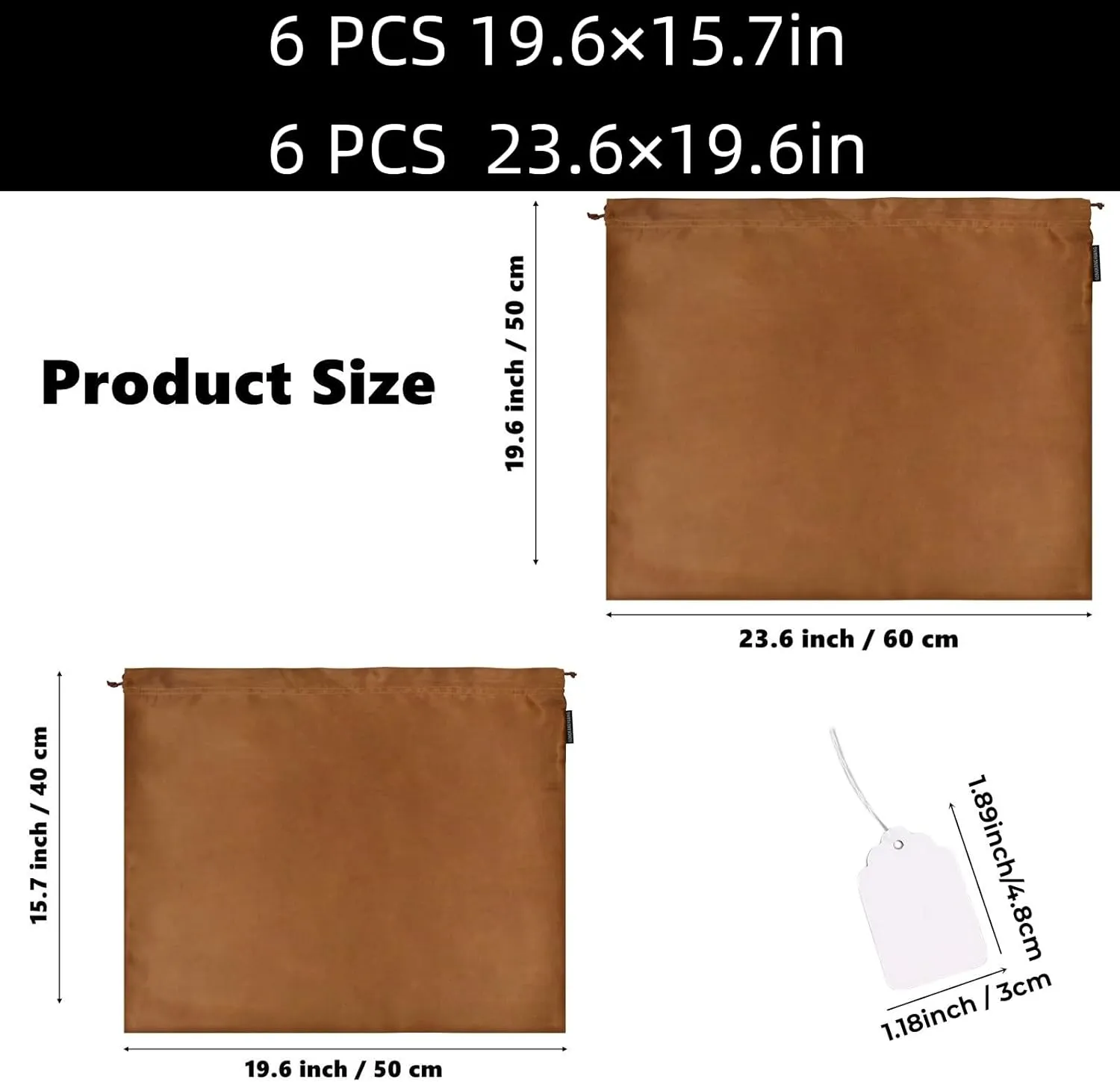 GONGKANGYUAN 12 Pcs Dust Bags for Purses and Handbags Satin Purse Storage Organizer With Drawstring Closure Handbag Protector (Brown)