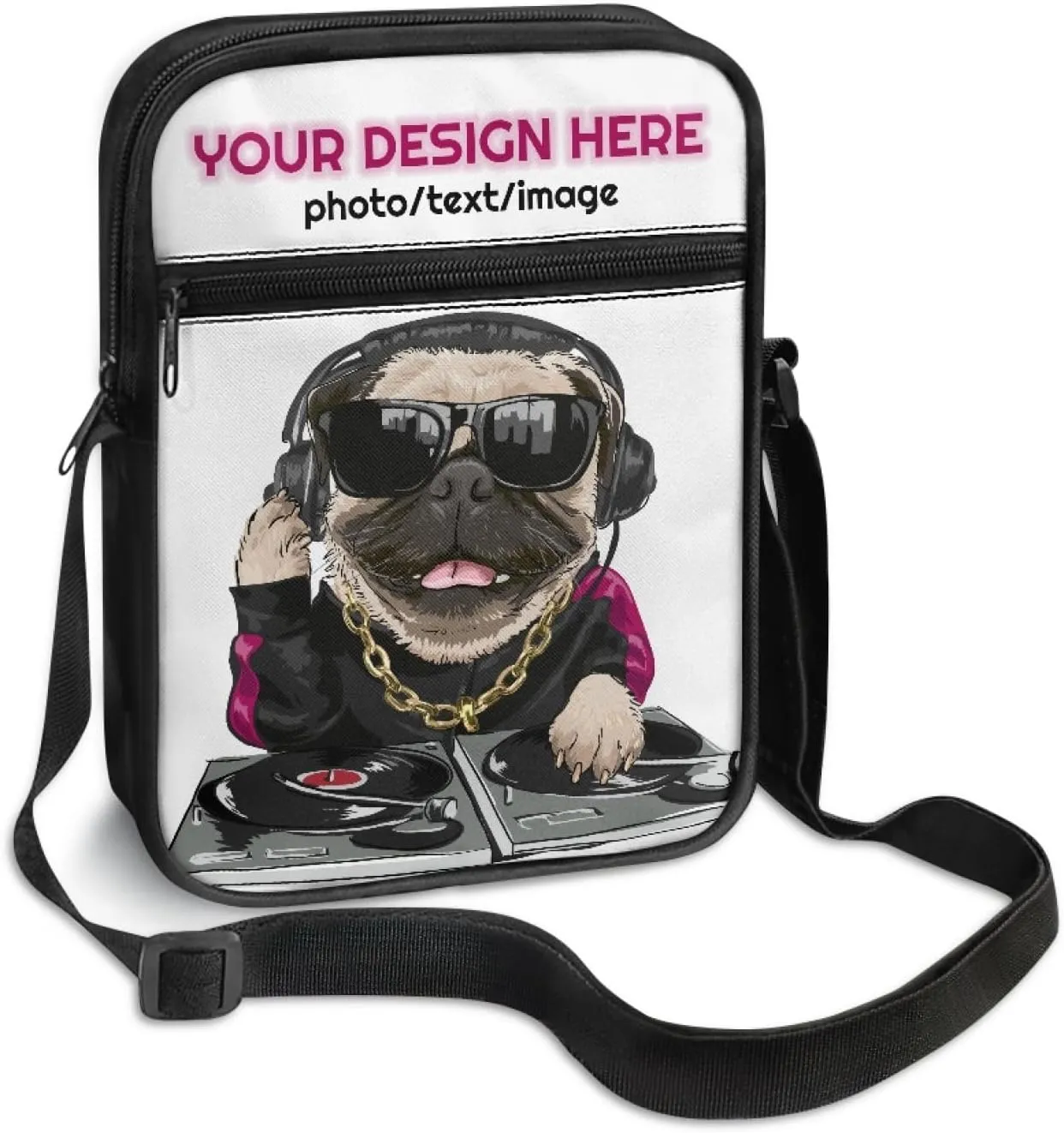 Gothic Crossbody Bag Mini Messenger Bags Goth purse With Adjustable Straps