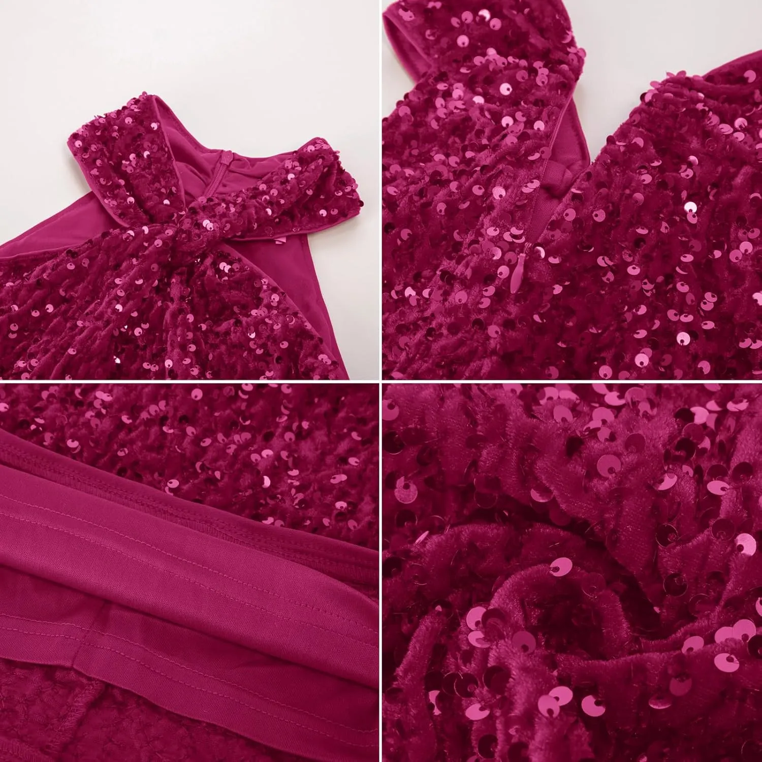 GRACE KARIN Sequin Dress for Women Sleeveless Sparkly Glitter Halter Dress Bodycon Mini Club Dresses 2025