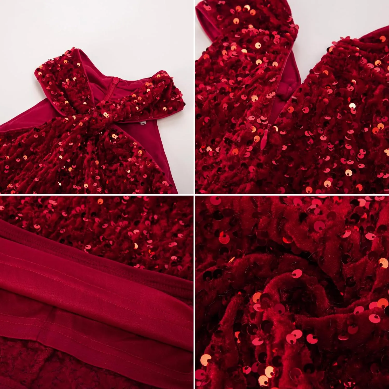 GRACE KARIN Sequin Dress for Women Sleeveless Sparkly Glitter Halter Dress Bodycon Mini Club Dresses 2025