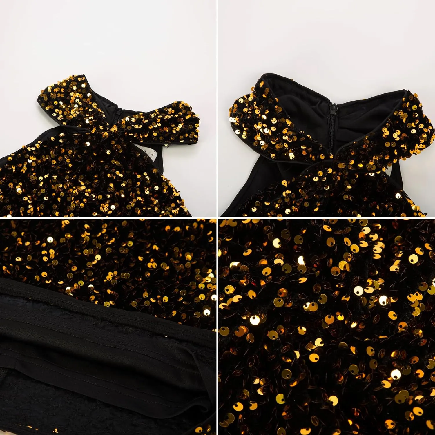 GRACE KARIN Sequin Dress for Women Sleeveless Sparkly Glitter Halter Dress Bodycon Mini Club Dresses 2025