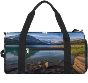 Gym Bag Glacier National Park Gym Bag for Women Men Backpack Gym Bag with Shoe Compartment Reusable Gym Bag Mini Gym Bag