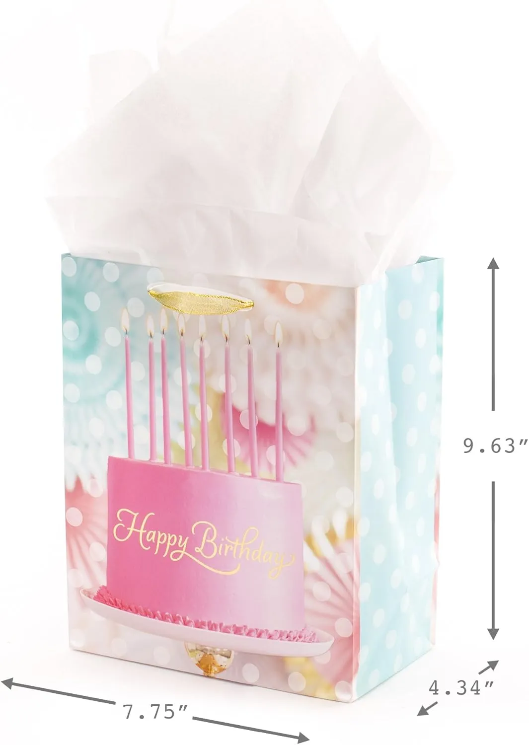 Hallmark Assorted Birthday Gift Bag Bundle with Tissue Paper (1 Medium and 2 Large Bags, Gold and Pink)