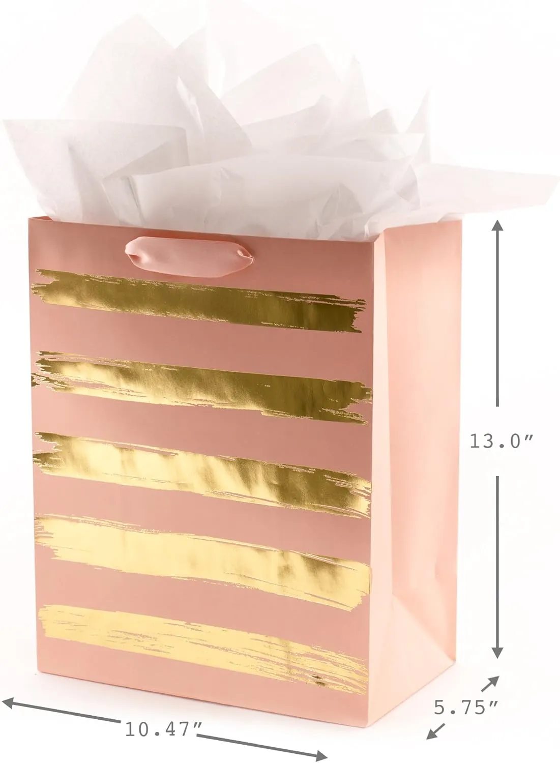 Hallmark Assorted Birthday Gift Bag Bundle with Tissue Paper (1 Medium and 2 Large Bags, Gold and Pink)
