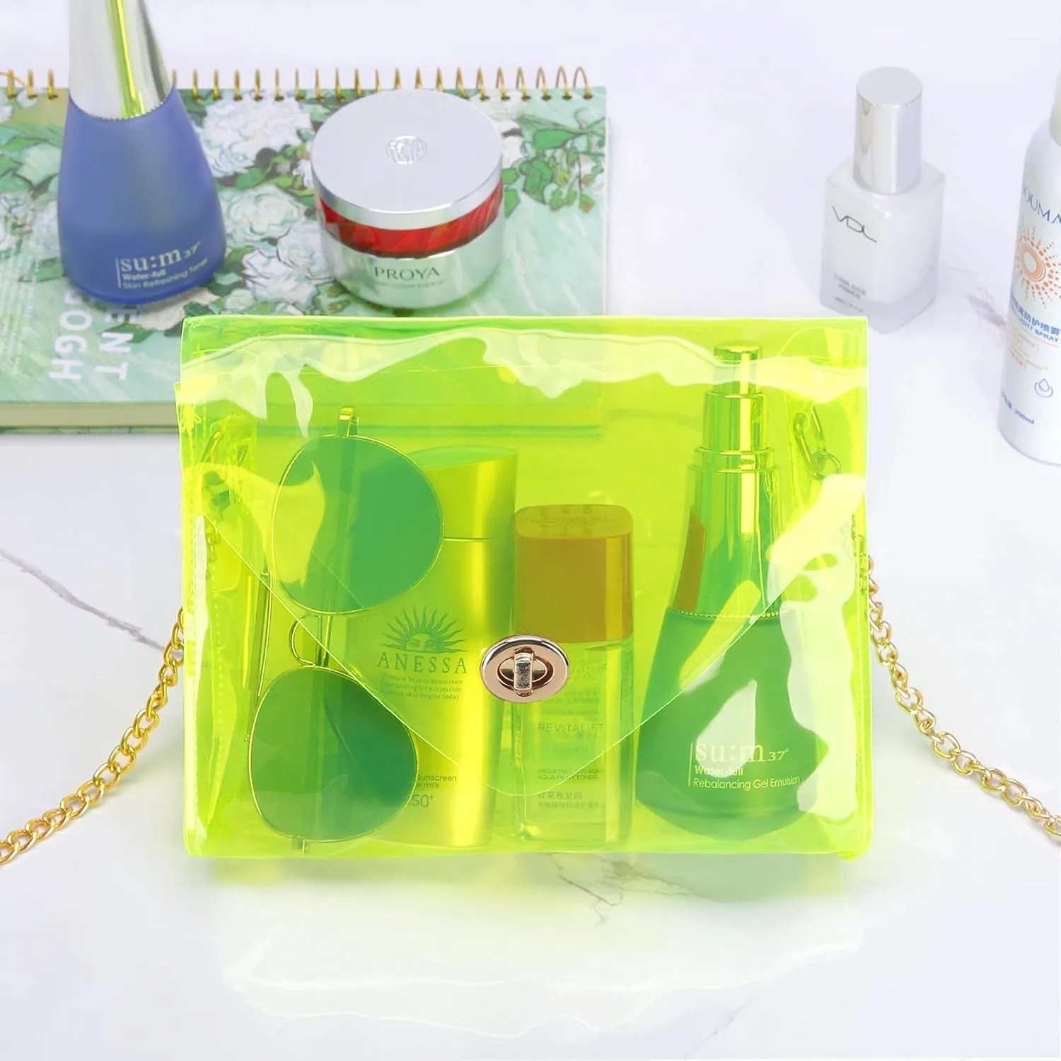 HAOGUAGUA Clear Purse for Women, Clear Bag Stadium Approved, See Through Clear Handbag for Concerts Sports Events