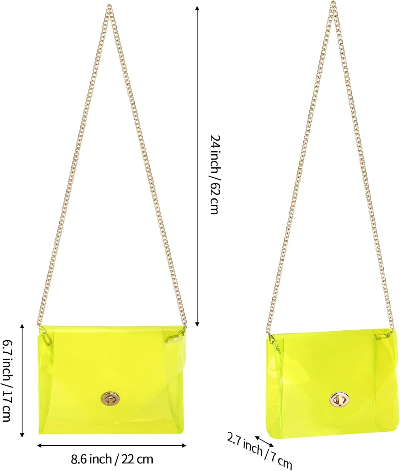 HAOGUAGUA Clear Purse for Women, Clear Bag Stadium Approved, See Through Clear Handbag for Concerts Sports Events