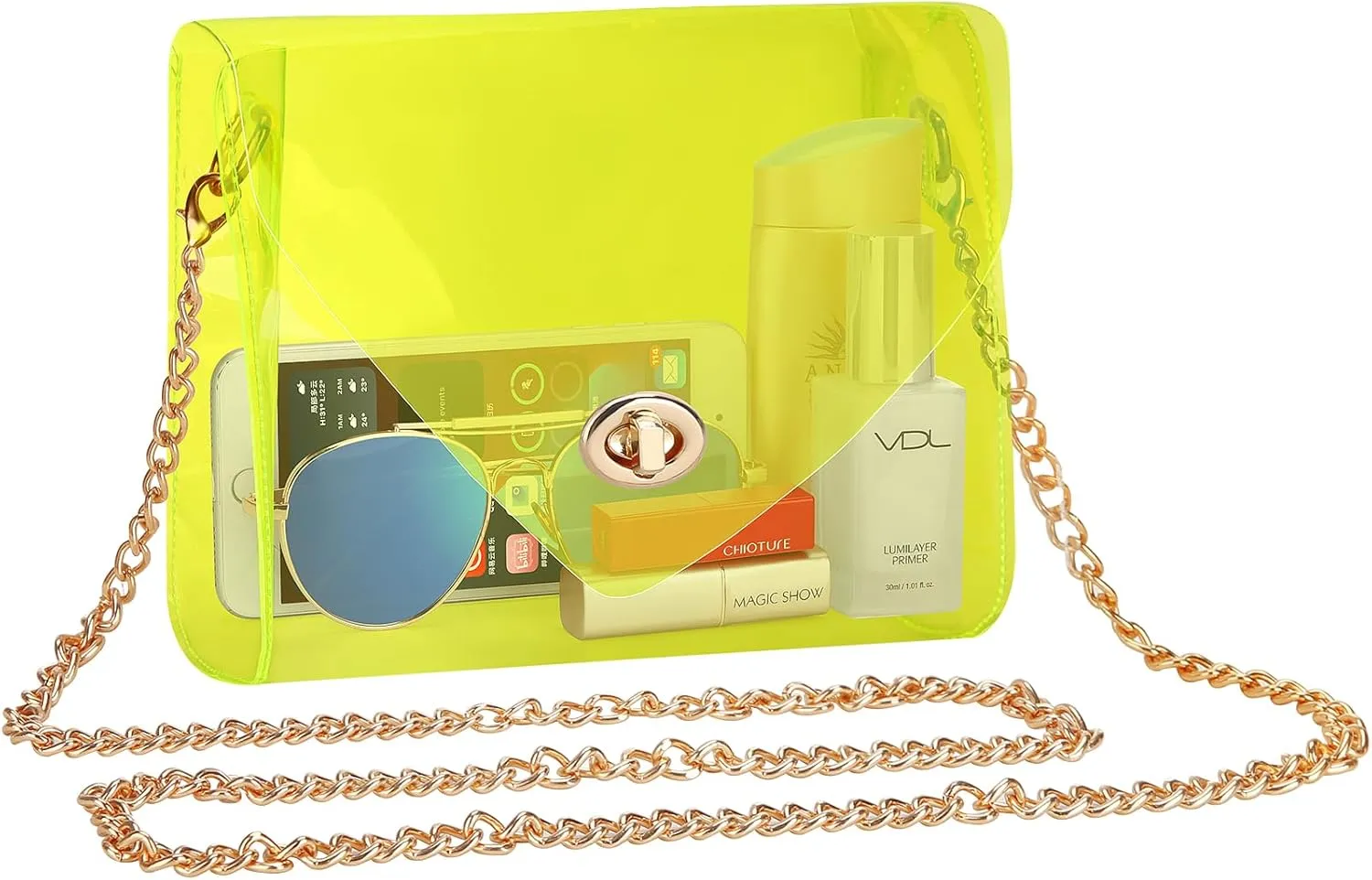 HAOGUAGUA Clear Purse for Women, Clear Bag Stadium Approved, See Through Clear Handbag for Concerts Sports Events