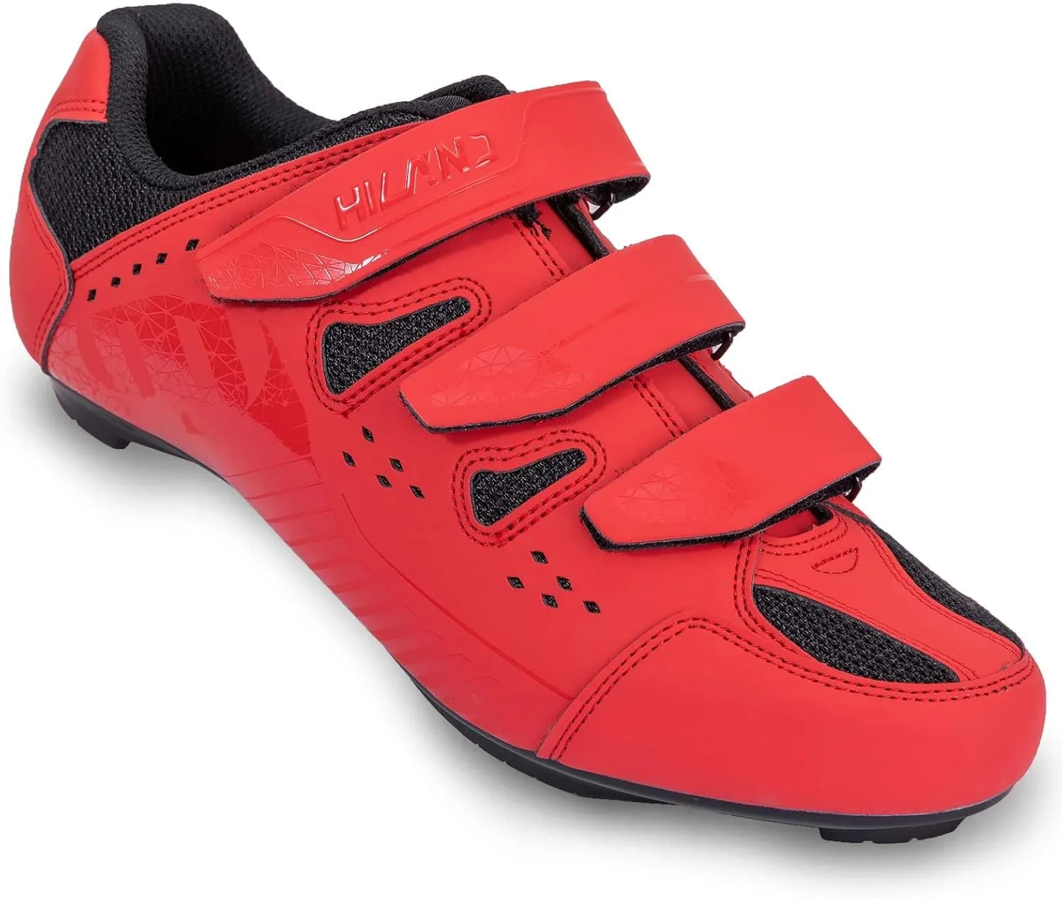 HH HILAND Unisex Wide Cycling Shoes Compatible with Delta/SPD Cleats-3 Straps-Clip in Road/Mountain/Indoor Bike Shoes for Mens and Womens Red