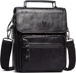 HUMERPAUL Leather Messenger Bag for Men, Shoulder Crossbody Bag with Adjustable Straps for Work Business