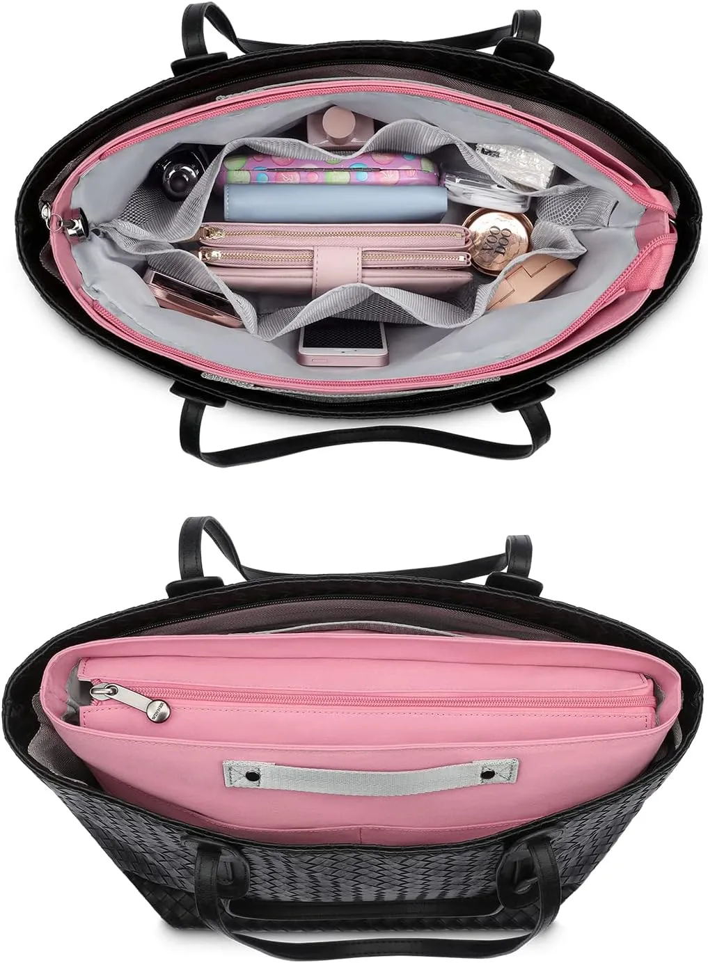 HyFanStr Purse Organizer Insert for Handbags,Tote Bag Organizer Insert Zipper Bag for Women, Handbag Organizer Inside Liner with 15 Pockets