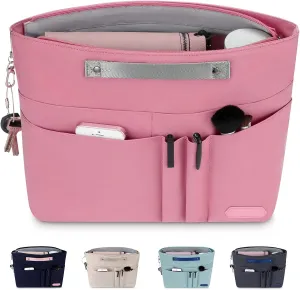 HyFanStr Purse Organizer Insert for Handbags,Tote Bag Organizer Insert Zipper Bag for Women, Handbag Organizer Inside Liner with 15 Pockets