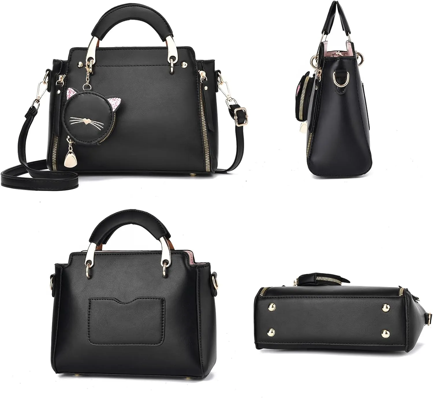 I IHAYNER Fashion Purses and Handbags for Women Top Handle Bag Girls Small Crossbody Shoulder Bag for Ladies with Kitty Purse