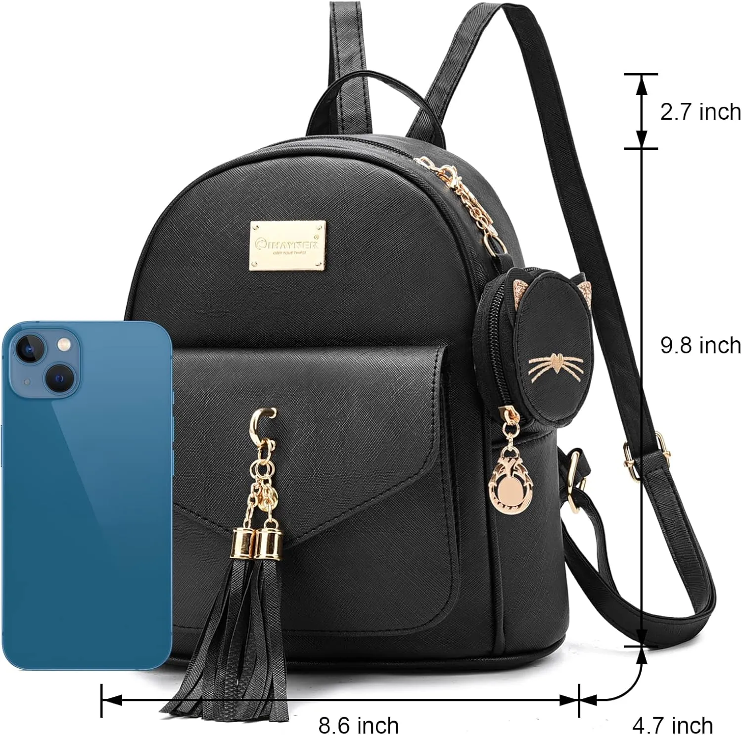 I IHAYNER Girls Fashion Backpack Mini Purse Backpack for Women Small Leather Backpack Purse for Teen Girls with Coin Purse